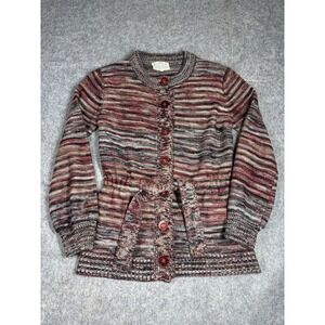 Loubella Extendables Women's S Red Striped Tie Cardigan Rory Gilmore Y2K VTG 70s
